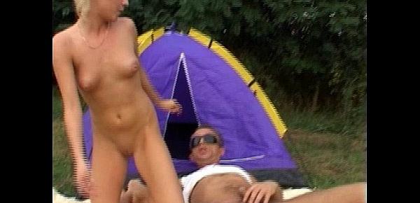  Teen slut goes to camp to fuck